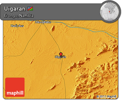 Political 3D Map of Uigaran