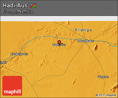 Political 3D Map of Hadi-Aus