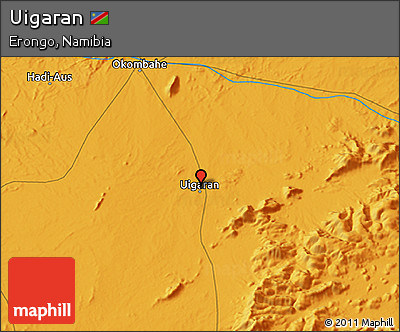 Political 3D Map of Uigaran