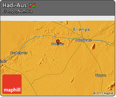 Political 3D Map of Hadi-Aus