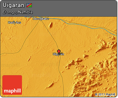 Political 3D Map of Uigaran