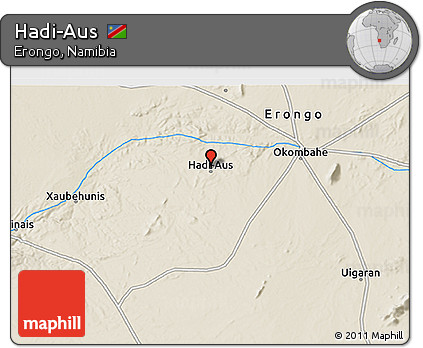 Shaded Relief 3D Map of Hadi-Aus