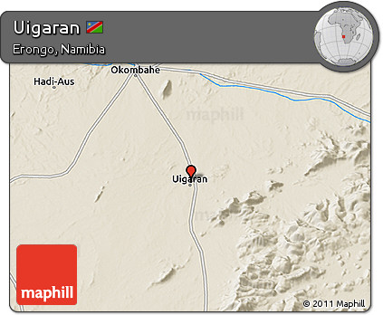 Shaded Relief 3D Map of Uigaran