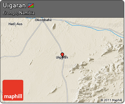 Shaded Relief 3D Map of Uigaran