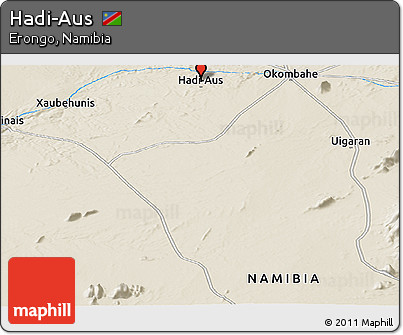 Shaded Relief Panoramic Map of Hadi-Aus