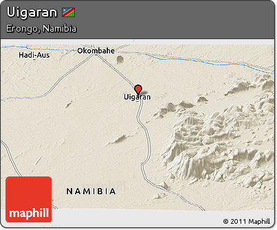 Shaded Relief Panoramic Map of Uigaran