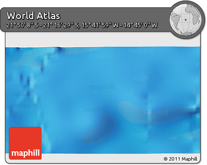 Physical 3D Map of the Area around 21° 33' 19" S, 15° 13' 29" W