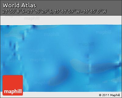 Physical 3D Map of the Area around 21° 33' 19" S, 15° 13' 29" W