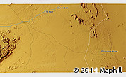 Physical 3D Map of the area around 21° 33' 19" S, 16° 13' 30" E