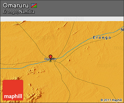 Political 3D Map of Omaruru