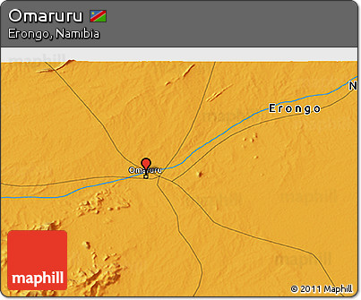Political 3D Map of Omaruru