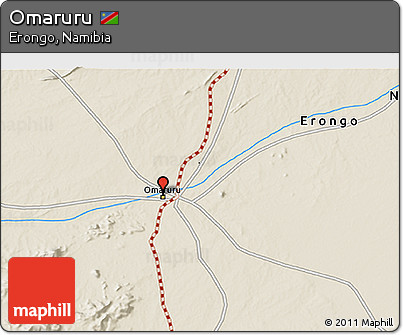 Shaded Relief 3D Map of Omaruru