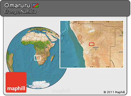 Satellite Location Map of Omaruru