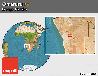 Satellite Location Map of Omaruru