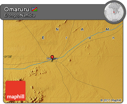 Physical Map of Omaruru