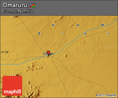 Physical Map of Omaruru