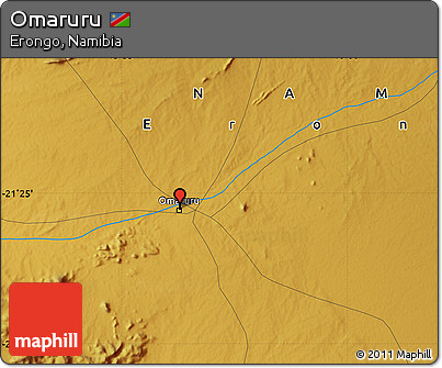 Physical Map of Omaruru
