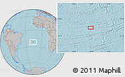Gray Location Map of the area around 21° 33' 19" S, 16° 4' 29" W, hill shading