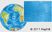 Physical Location Map of the area around 21° 33' 19" S, 16° 4' 29" W