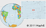 Political Location Map of the area around 21° 33' 19" S, 16° 4' 29" W