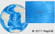 Shaded Relief Location Map of the area around 21° 33' 19" S, 16° 4' 29" W