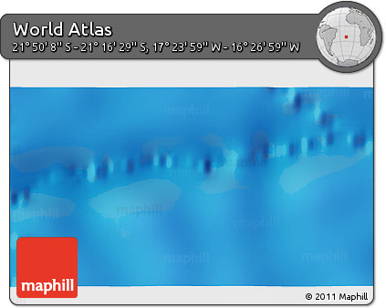 Physical 3D Map of the Area around 21° 33' 19" S, 16° 55' 29" W