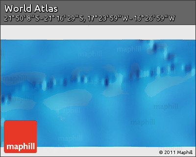 Physical 3D Map of the Area around 21° 33' 19" S, 16° 55' 29" W