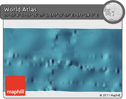 Satellite 3D Map of the Area around 21° 33' 19" S, 170° 55' 30" E
