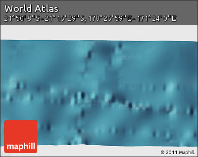 Satellite 3D Map of the Area around 21° 33' 19" S, 170° 55' 30" E