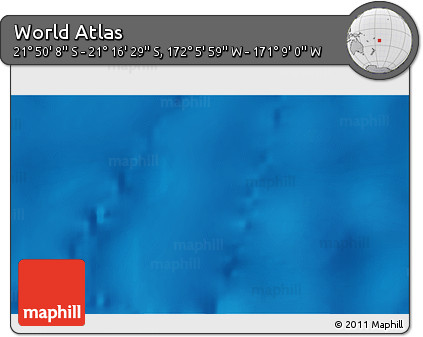 Physical 3D Map of the Area around 21° 33' 19" S, 171° 37' 30" W