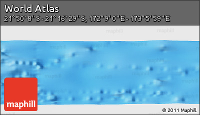 Physical Panoramic Map of the Area around 21° 33' 19" S, 172° 37' 30" E