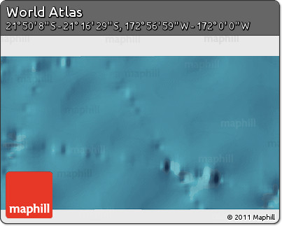 Satellite 3D Map of the Area around 21° 33' 19" S, 172° 28' 29" W