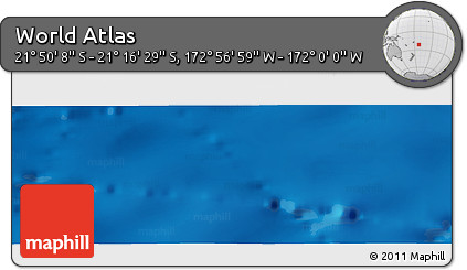 Physical Panoramic Map of the Area around 21° 33' 19" S, 172° 28' 29" W