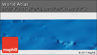 Physical Panoramic Map of the Area around 21° 33' 19" S, 172° 28' 29" W