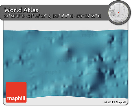Satellite 3D Map of the Area around 21° 33' 19" S, 173° 28' 29" E