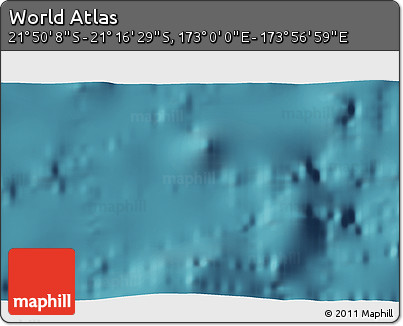 Satellite 3D Map of the Area around 21° 33' 19" S, 173° 28' 29" E