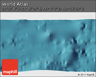 Satellite 3D Map of the Area around 21° 33' 19" S, 173° 28' 29" E