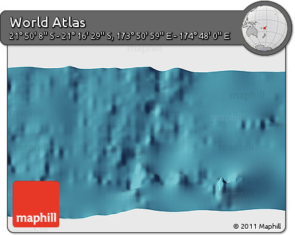 Satellite 3D Map of the Area around 21° 33' 19" S, 174° 19' 29" E