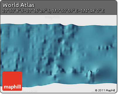Satellite 3D Map of the Area around 21° 33' 19" S, 174° 19' 29" E
