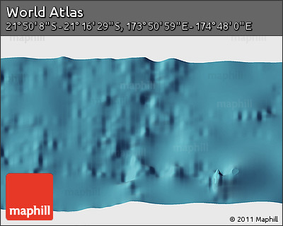 Satellite 3D Map of the Area around 21° 33' 19" S, 174° 19' 29" E