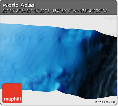 Political 3D Map of the Area around 21° 33' 19" S, 174° 10' 30" W
