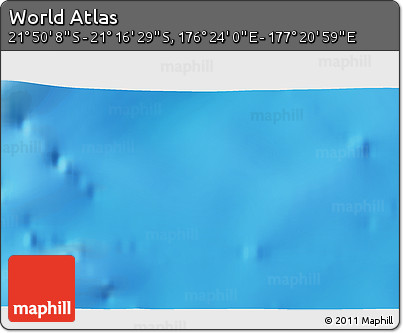 Physical 3D Map of the Area around 21° 33' 19" S, 176° 52' 30" E