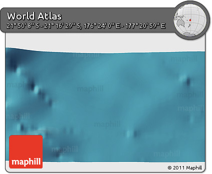 Satellite 3D Map of the Area around 21° 33' 19" S, 176° 52' 30" E