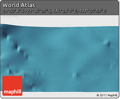 Satellite 3D Map of the Area around 21° 33' 19" S, 176° 52' 30" E