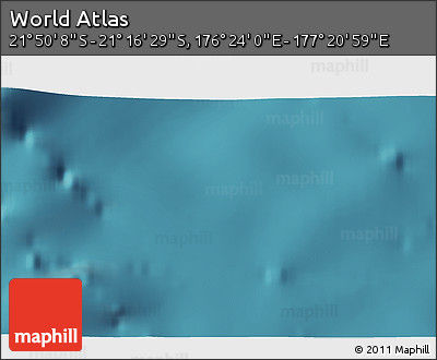 Satellite 3D Map of the Area around 21° 33' 19" S, 176° 52' 30" E