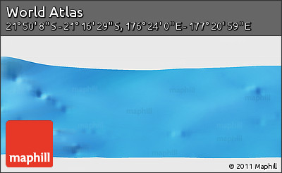 Physical Panoramic Map of the Area around 21° 33' 19" S, 176° 52' 30" E