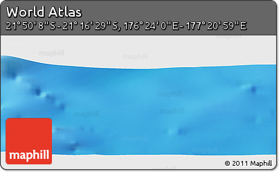 Physical Panoramic Map of the Area around 21° 33' 19" S, 176° 52' 30" E