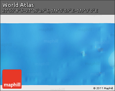 Physical 3D Map of the Area around 21° 33' 19" S, 178° 34' 29" E