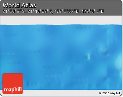 Physical 3D Map of the Area around 21° 33' 19" S, 178° 34' 29" E