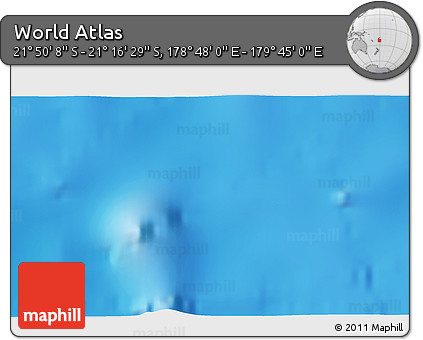 Physical 3D Map of the Area around 21° 33' 19" S, 179° 16' 30" E